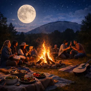 🌕 Full Moon: Potluck, Bonfire, Wear Costumes!